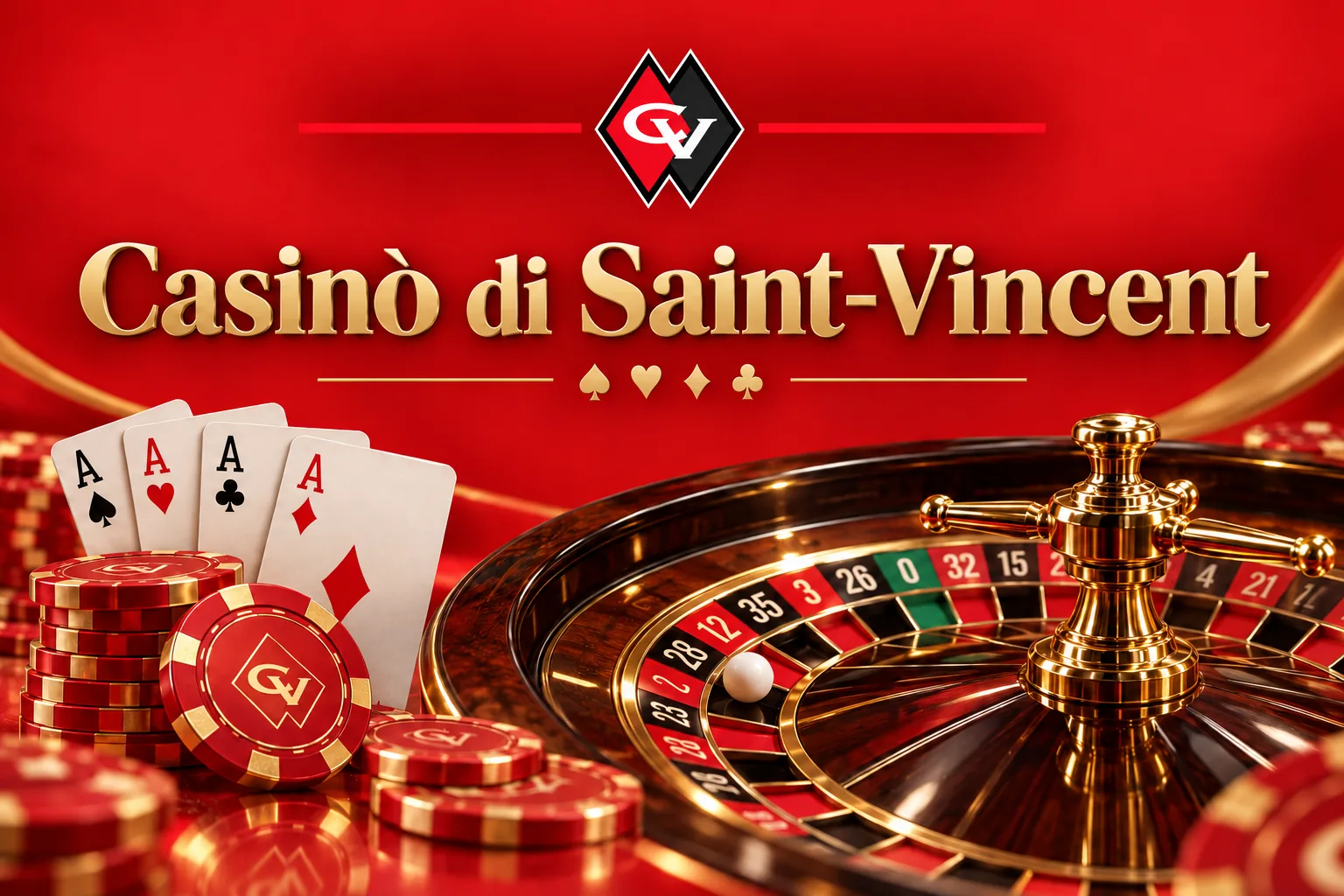 Banner del casinò online ufficiale Casino Saint Vincent con bonus 100% fino a 500 euro e 200 giri gratis